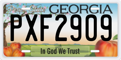 GA license plate PXF2909