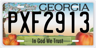 GA license plate PXF2913