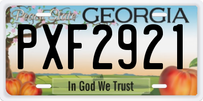 GA license plate PXF2921