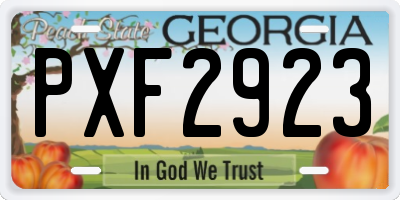 GA license plate PXF2923