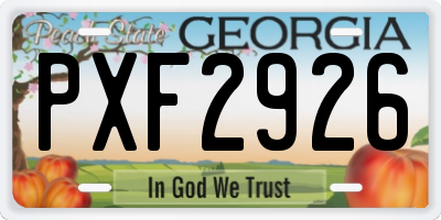 GA license plate PXF2926