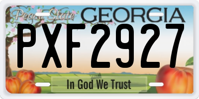 GA license plate PXF2927