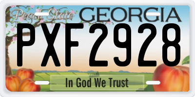 GA license plate PXF2928