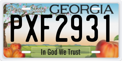 GA license plate PXF2931