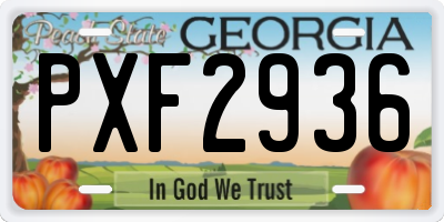GA license plate PXF2936