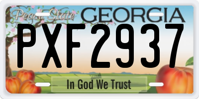 GA license plate PXF2937