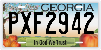 GA license plate PXF2942