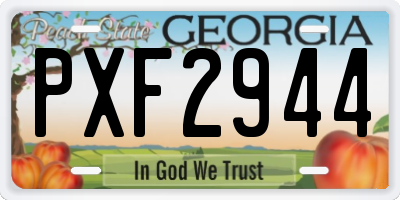 GA license plate PXF2944