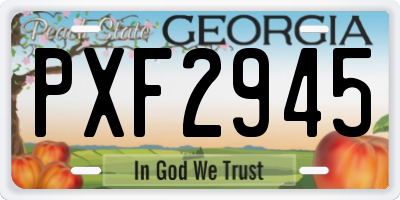 GA license plate PXF2945