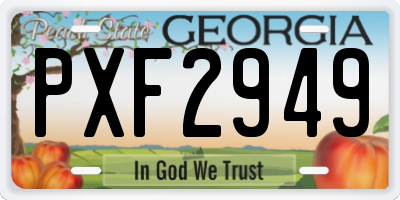 GA license plate PXF2949