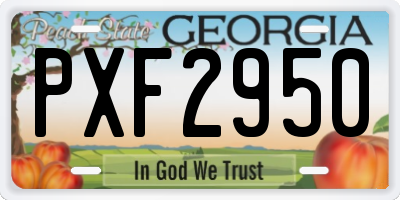 GA license plate PXF2950