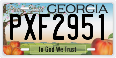 GA license plate PXF2951