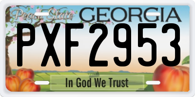 GA license plate PXF2953