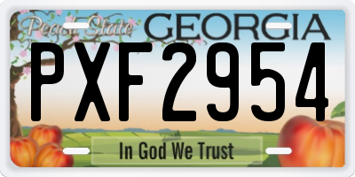 GA license plate PXF2954