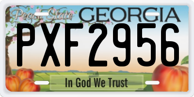 GA license plate PXF2956
