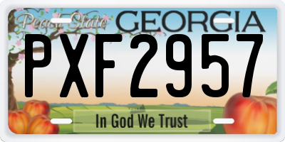 GA license plate PXF2957