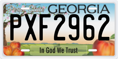 GA license plate PXF2962