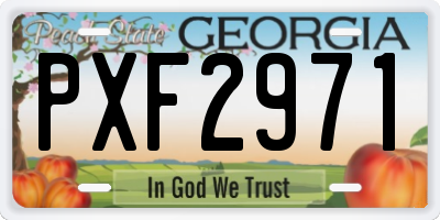 GA license plate PXF2971