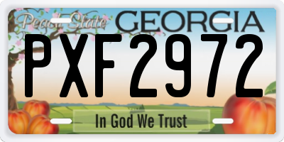 GA license plate PXF2972