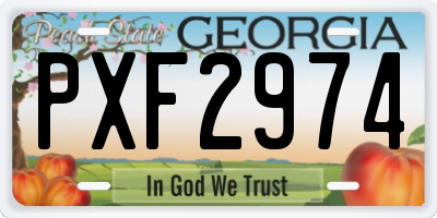 GA license plate PXF2974