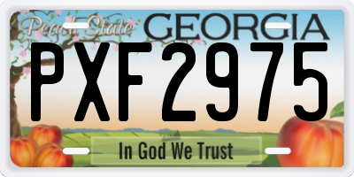 GA license plate PXF2975