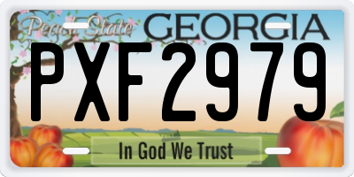 GA license plate PXF2979