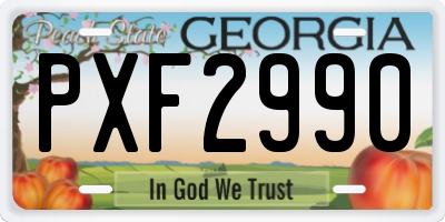 GA license plate PXF2990