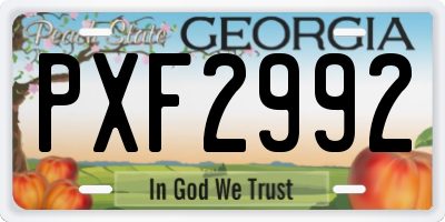 GA license plate PXF2992