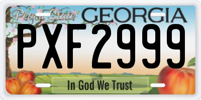 GA license plate PXF2999