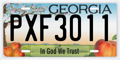 GA license plate PXF3011