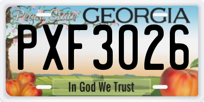 GA license plate PXF3026