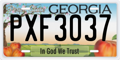 GA license plate PXF3037