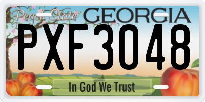 GA license plate PXF3048