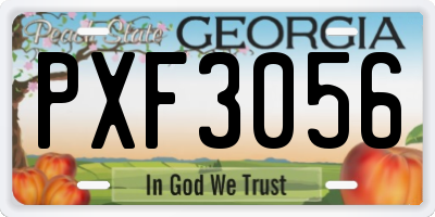 GA license plate PXF3056