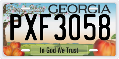 GA license plate PXF3058