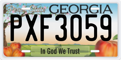 GA license plate PXF3059