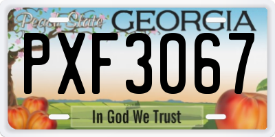 GA license plate PXF3067