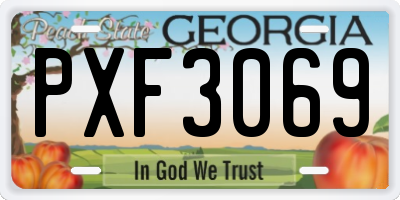 GA license plate PXF3069