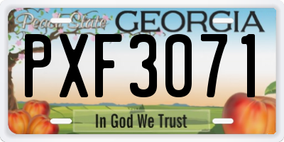 GA license plate PXF3071