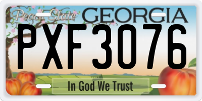 GA license plate PXF3076