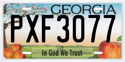 GA license plate PXF3077