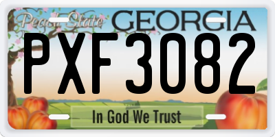 GA license plate PXF3082