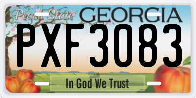 GA license plate PXF3083