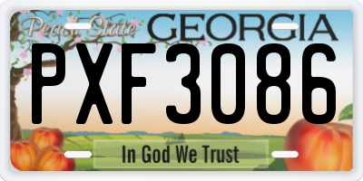 GA license plate PXF3086