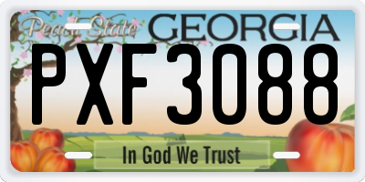 GA license plate PXF3088