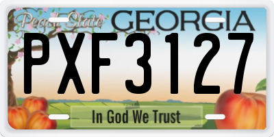GA license plate PXF3127