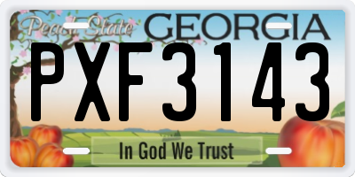 GA license plate PXF3143