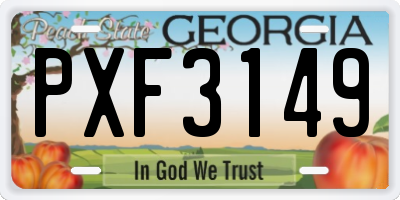 GA license plate PXF3149
