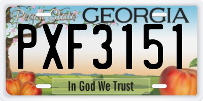 GA license plate PXF3151