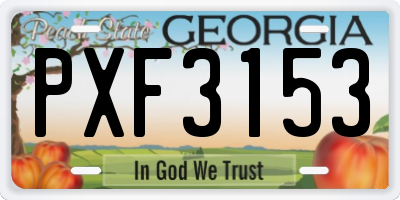 GA license plate PXF3153